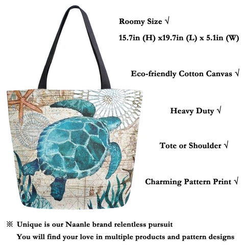 Bolso Naanle tortuga marina con bolsillo interior y cremallera para objetos pequeños.