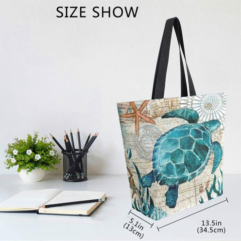 Bolso Naanle tortuga marina con medidas amplias para cargar compras.