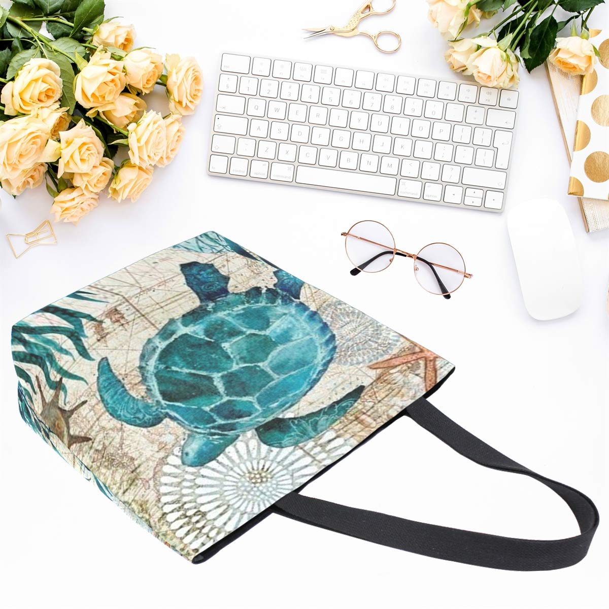 Bolso Naanle tortuga marina para compras y salidas casuales.