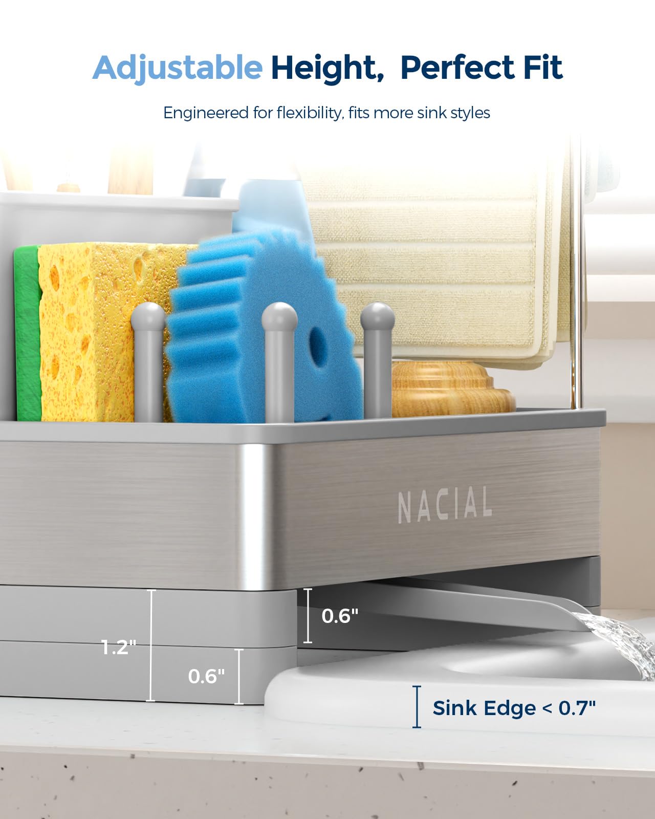Nacial colgador-toallas-doble: secado rápido para toallas de cocina.