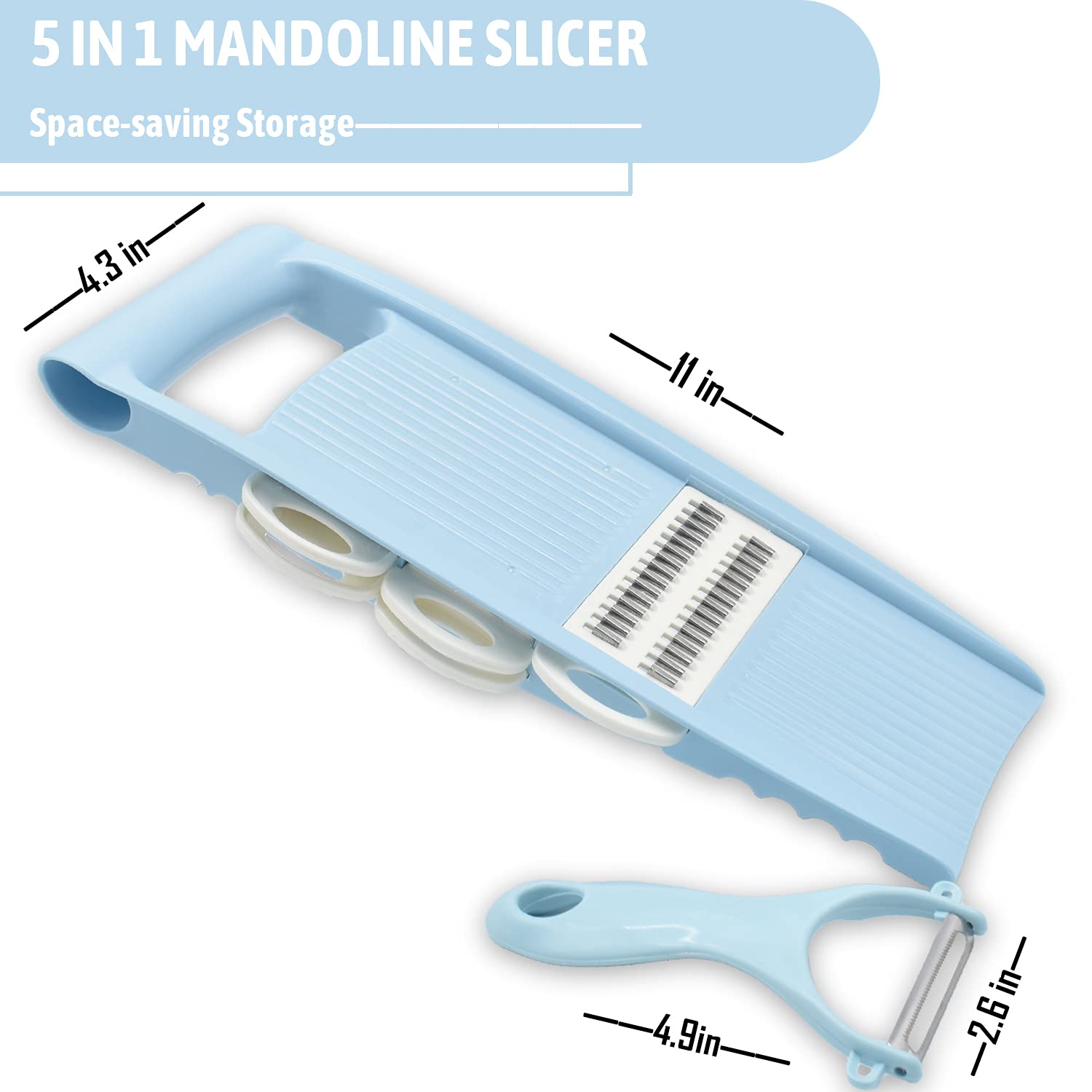 NACOLUS 5 en 1 Mandolina limpieza fácil entre usos
