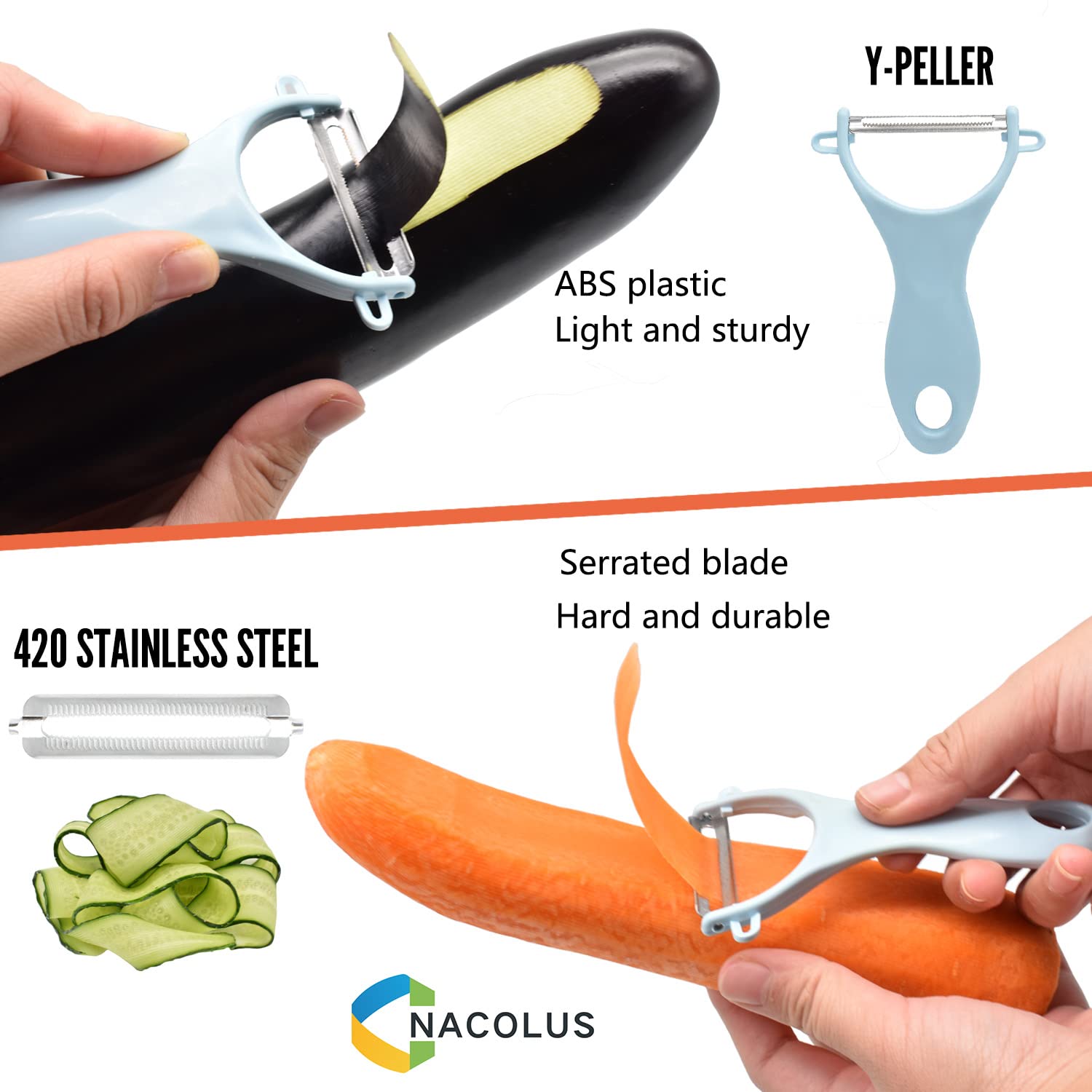 NACOLUS 5 en 1 Mandolina uso compacto ideal para cocinas pequeñas