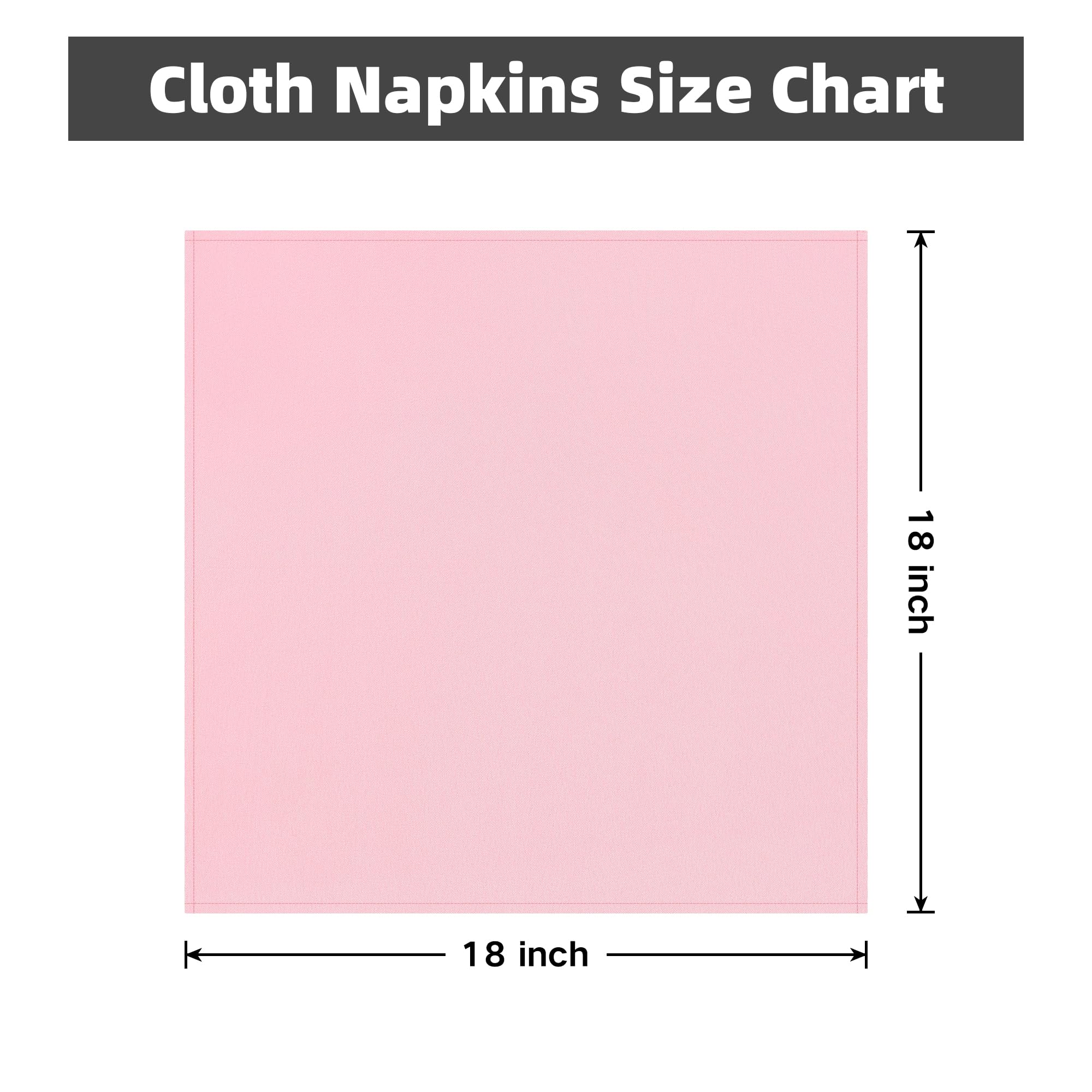 Nacuci servilletas rosas 18x18 aptas para lavado a máquina.