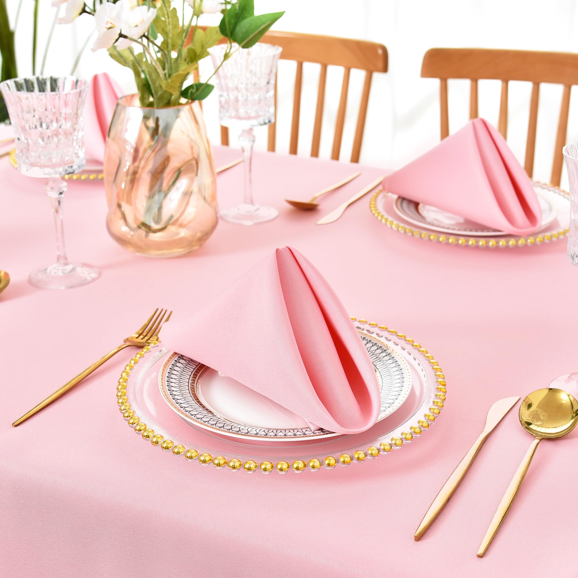 Nacuci servilletas rosas 18x18 para hoteles y restaurantes.