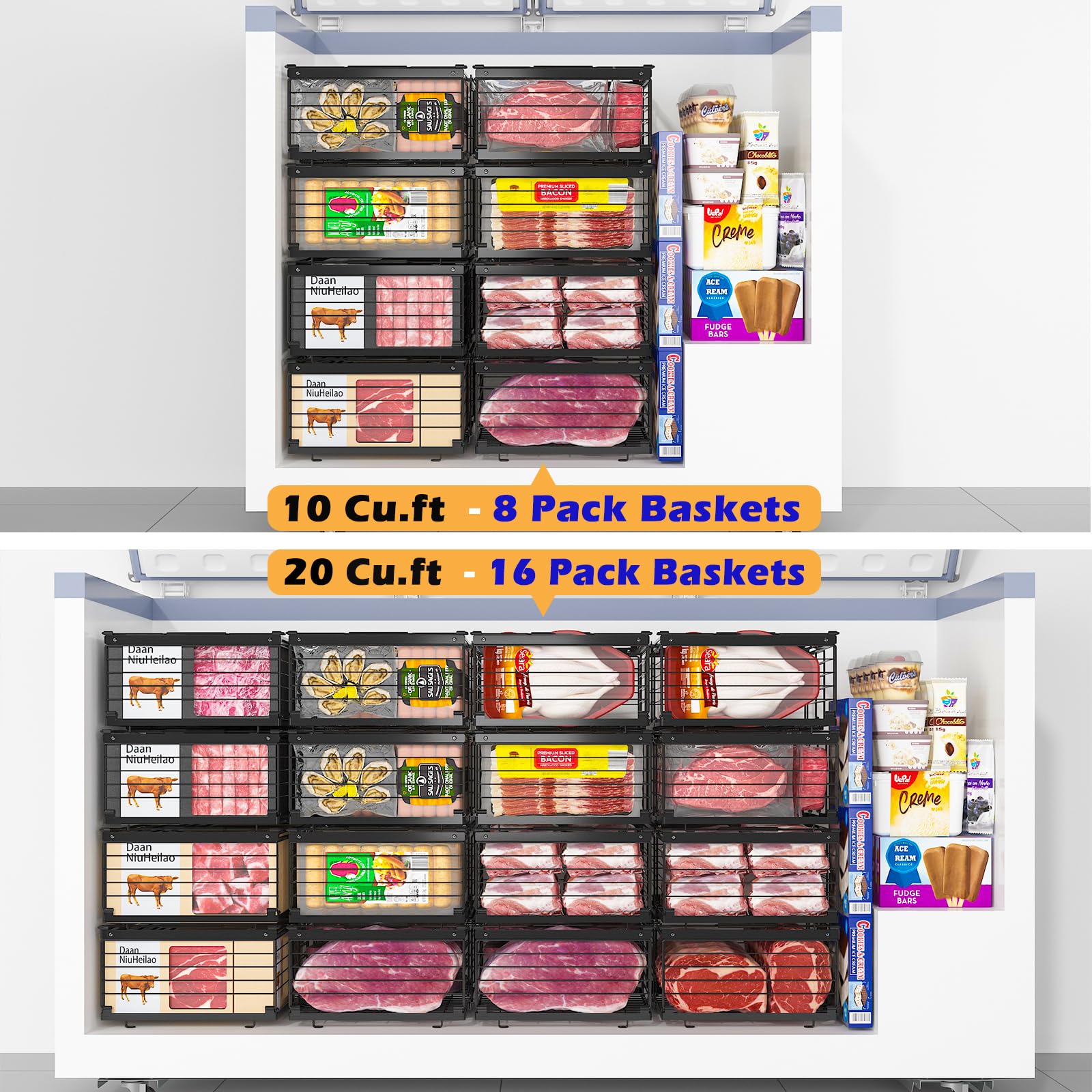 NADAMOO cestas para carnes y congelados organizados