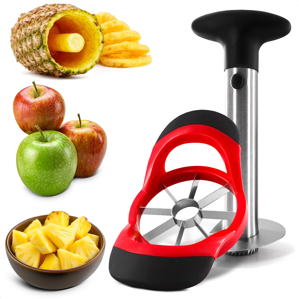 NADOBA peladora y cortadora de piña con núcleo removible para cortes precisos
