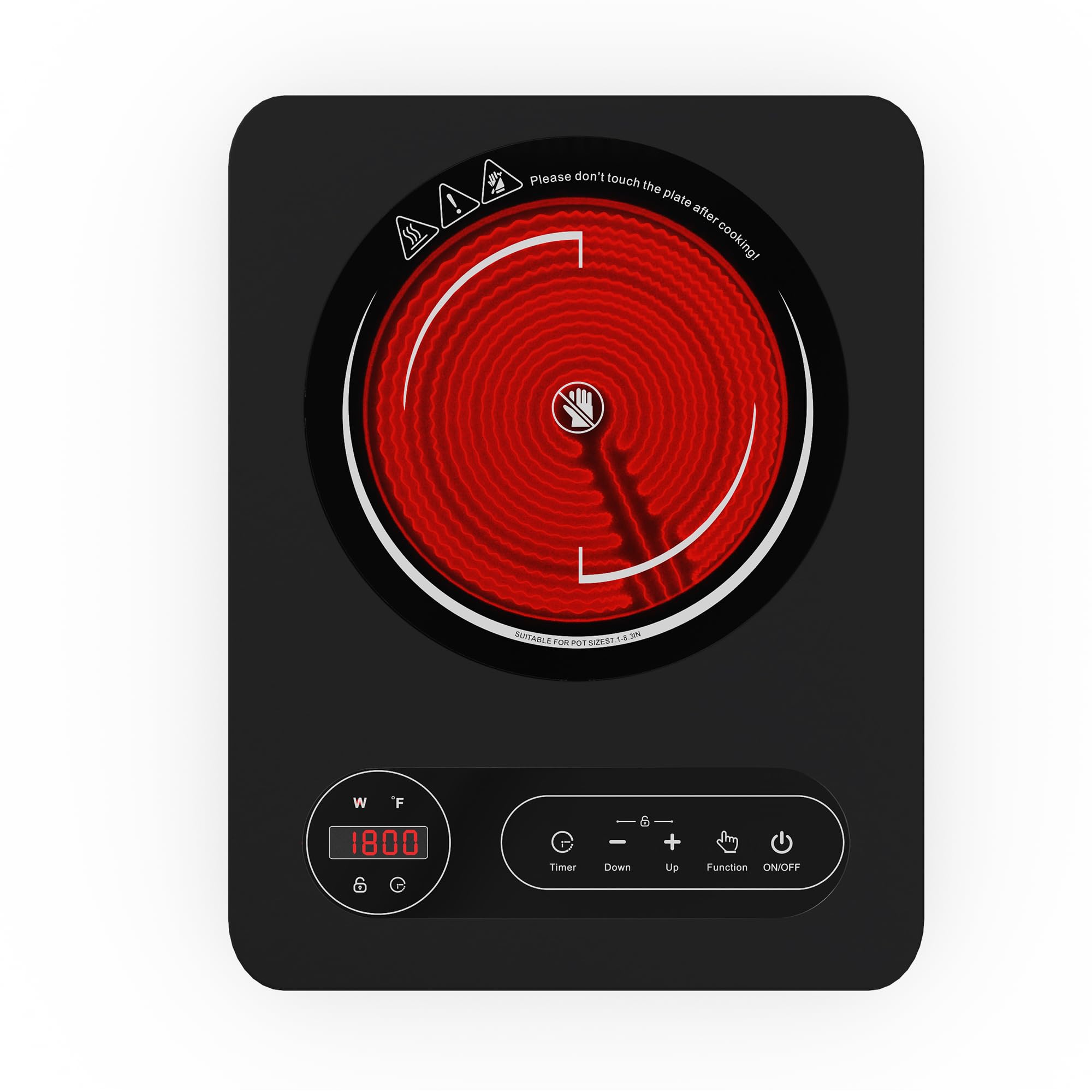 Nafewin placa cerámica 1800W, cocción rápida y estable.