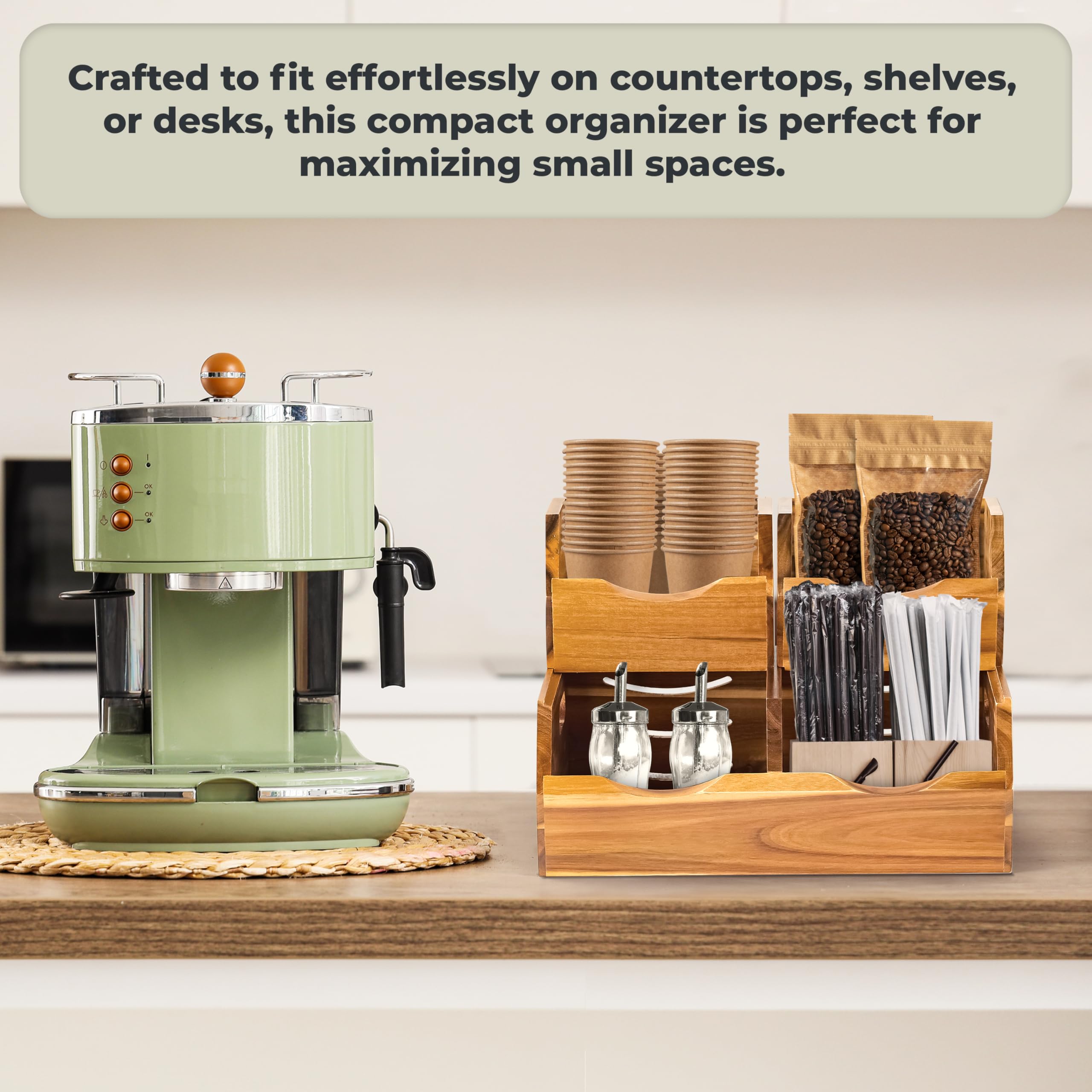 Solución multiuso de cocina o estación de café de NAGAWOOD.