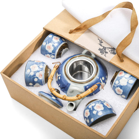 Nagpew caja regalo: set de té japonés listo para obsequiar.