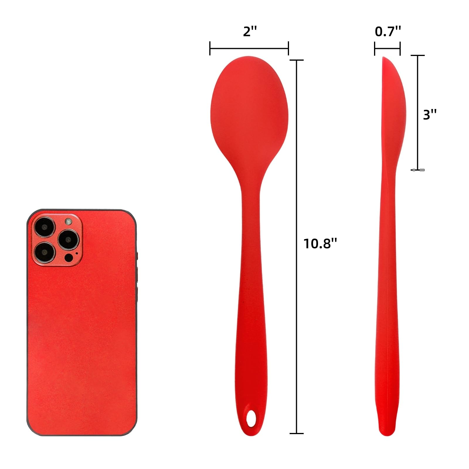 Nagpew cuchara de silicona de 10,8 pulgadas para batir con calor.