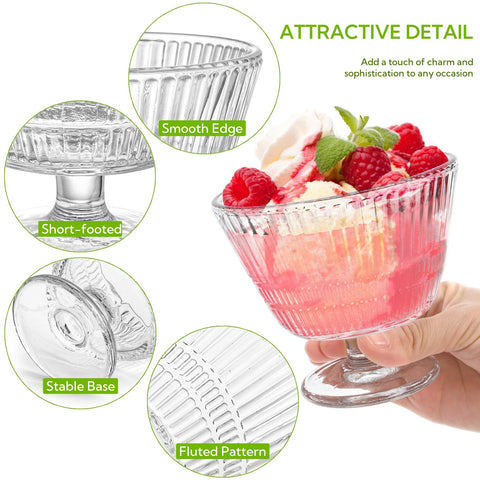 Nagpew cuenco postre vidrio claro perfecto para pudín y yogur cremado.
