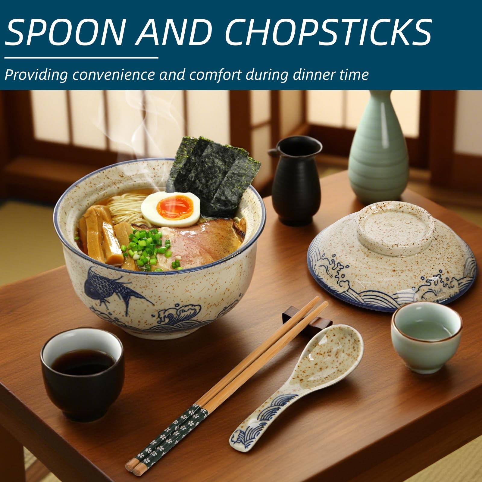 Nagpew juego de dos cuencos, perfecto para ramen y ensaladas.