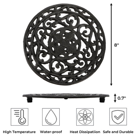 Nagpew trivet con patas de goma anti deslizantes protege superficies.