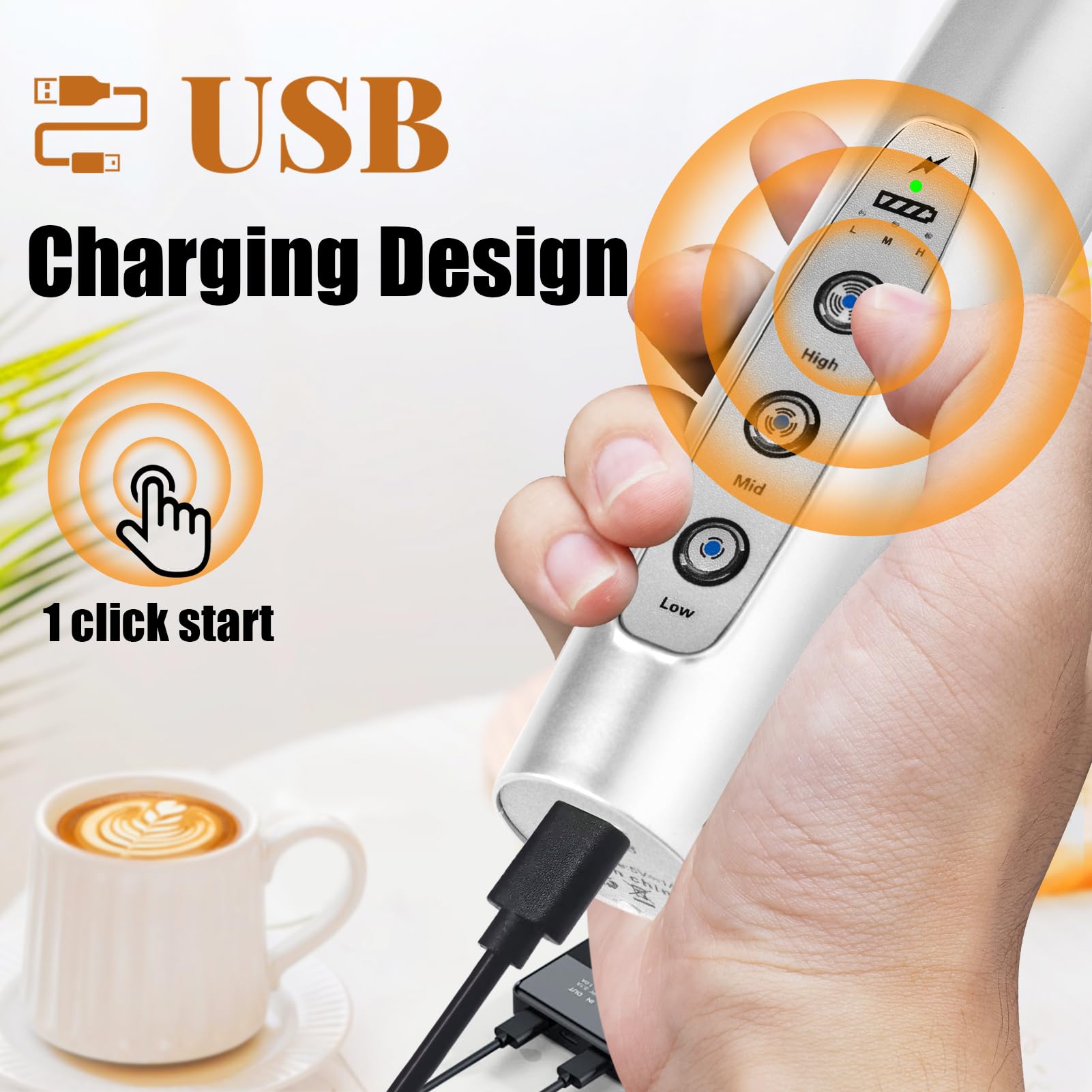Nahida espumador recargable con puerto USB para uso diario