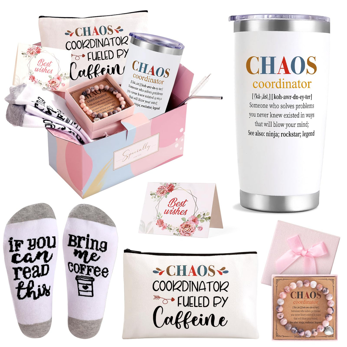 NaiCeay Chaos Coordinator tumbler 20oz, mantiene bebidas a temperatura durante horas.