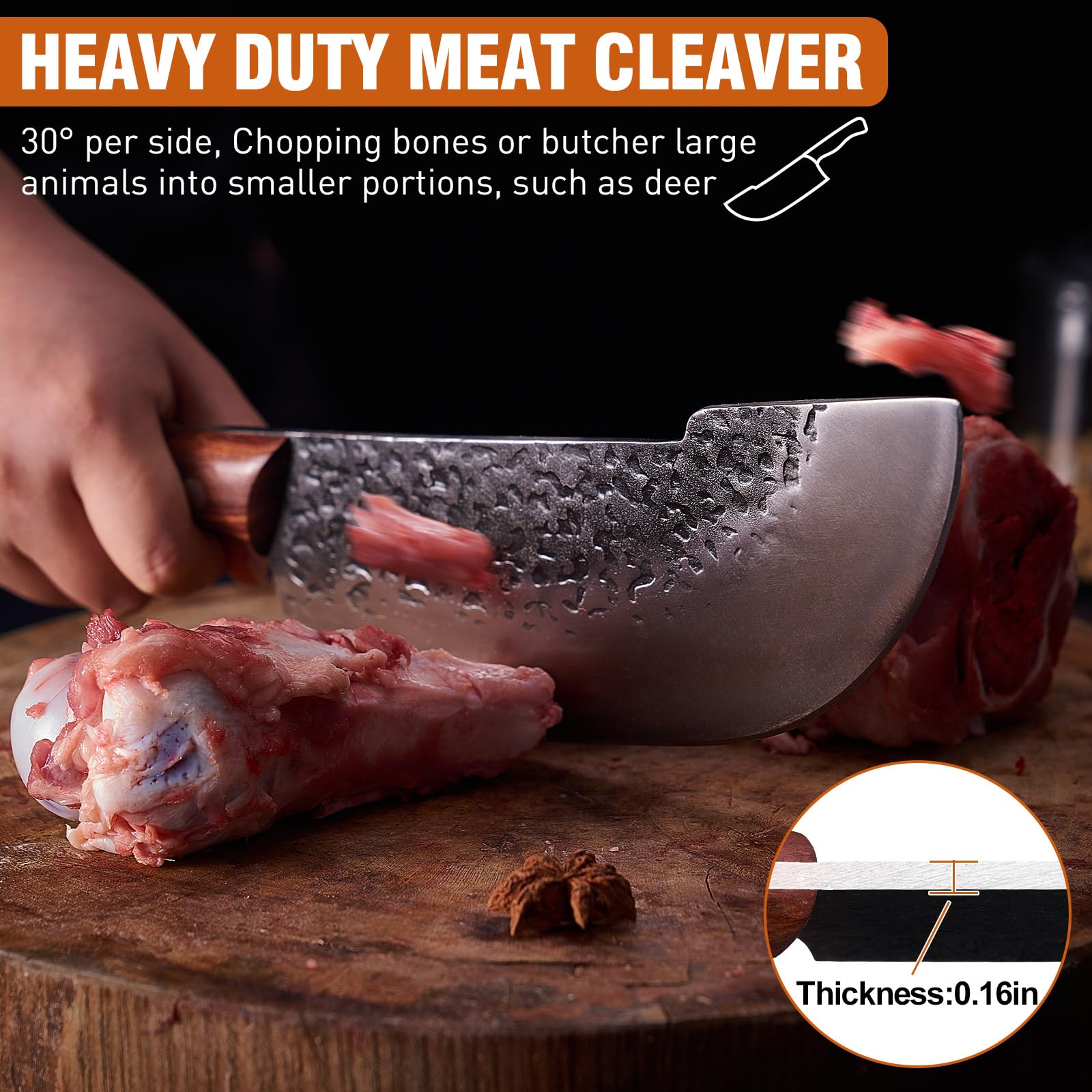Cuchillo de carnes Naitesen de 7,5 pulgadas con filo estable para despiece eficiente.