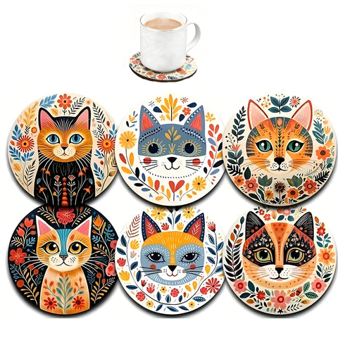 NAJIKA posavasos diseño gato para mesa estable y decorativa
