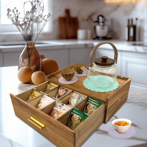 tapa superior con plataforma para accesorios de té