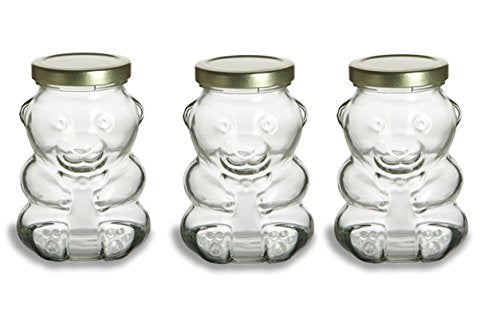Nakpunar tarro oso de vidrio 9oz con tapa plastisol, almacenamiento seguro