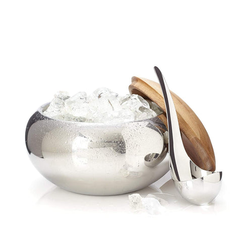 Nambe cuchara para hielo integrada para servir con estilo