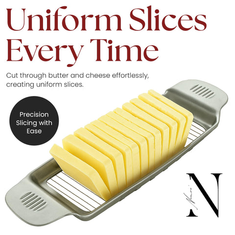 Namre Cortador de mantequilla y queso en acero inoxidable, diseño duradero