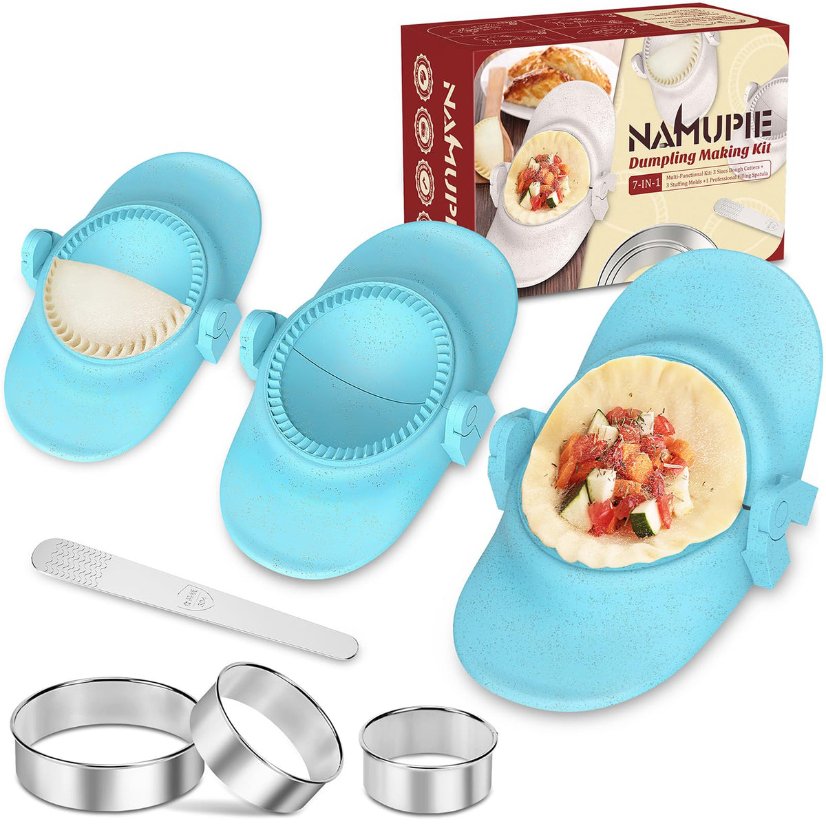 NAMUPIE juego dumpling de 7 piezas completo para cocinar en casa y sorprender a la familia.