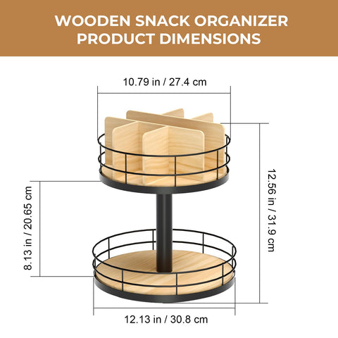 NANAGIFTREE Organizador de snacks con giro facilita tomar una porción sin derrames.