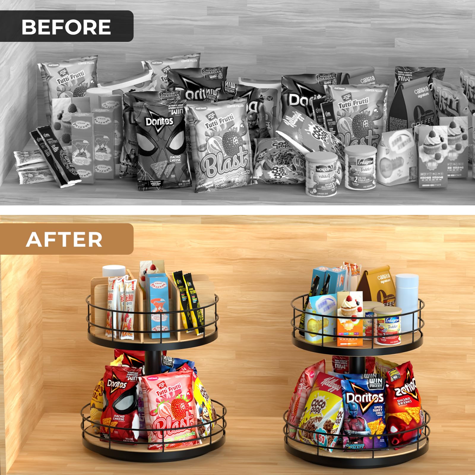 NANAGIFTREE Estructura duradera resiste uso diario y mantiene los snacks ordenados.