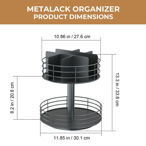 NANAGIFTREE organizador mate-negro con dos-niveles ideal para encimera.