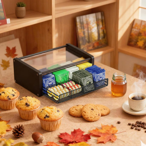 NANAGIFTREE Tapa de vidrio templado para ver la colección de té.