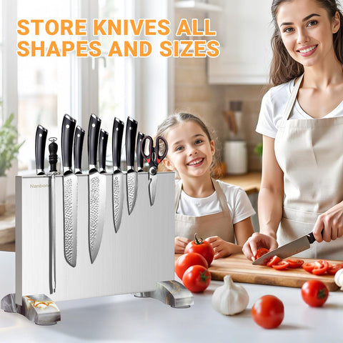 Nanbone organizador en encimera para cuchillos, acceso rápido y cómodo.