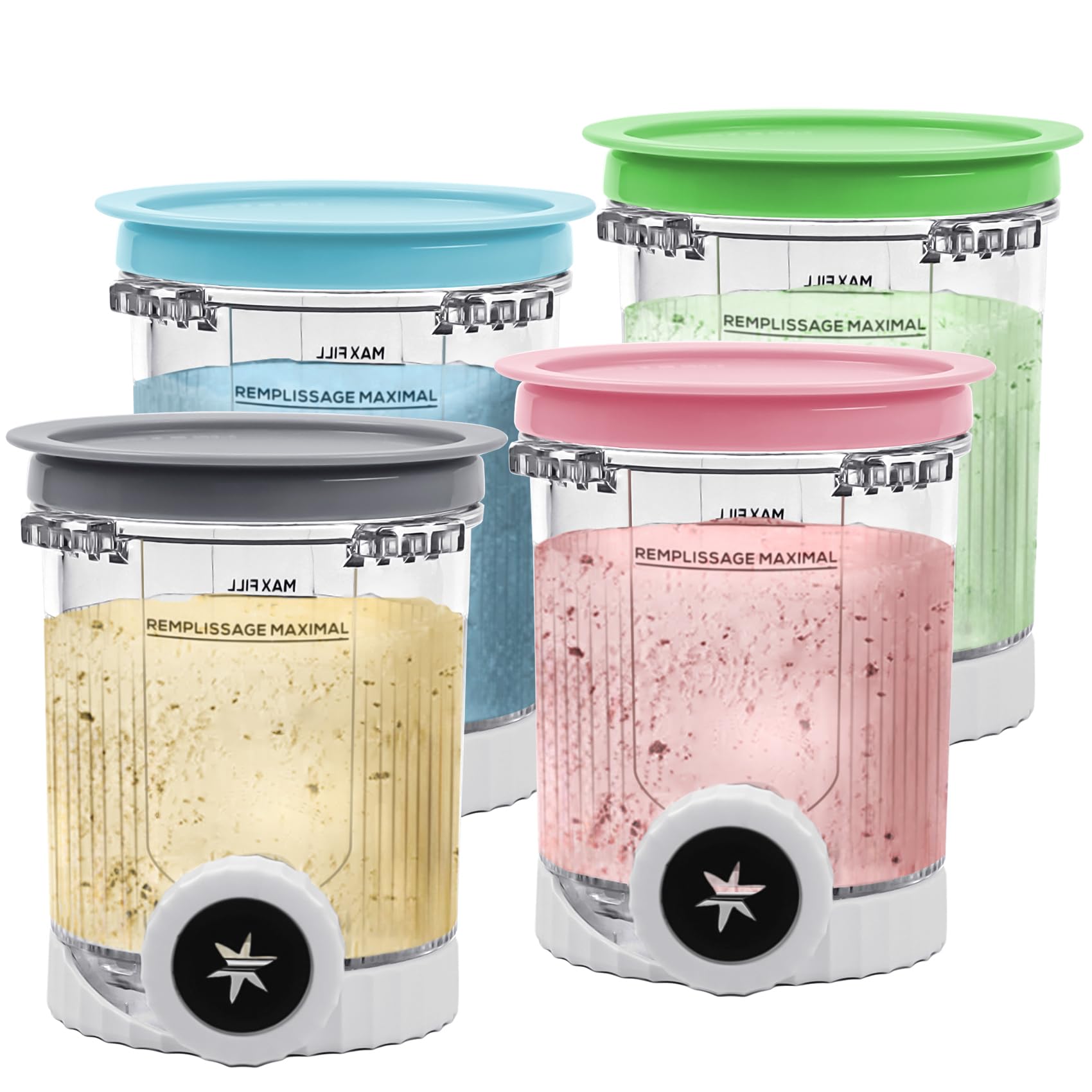 Nanobaby recipientes de 16 onzas compatibles con Ninja Swirl para helados caseros