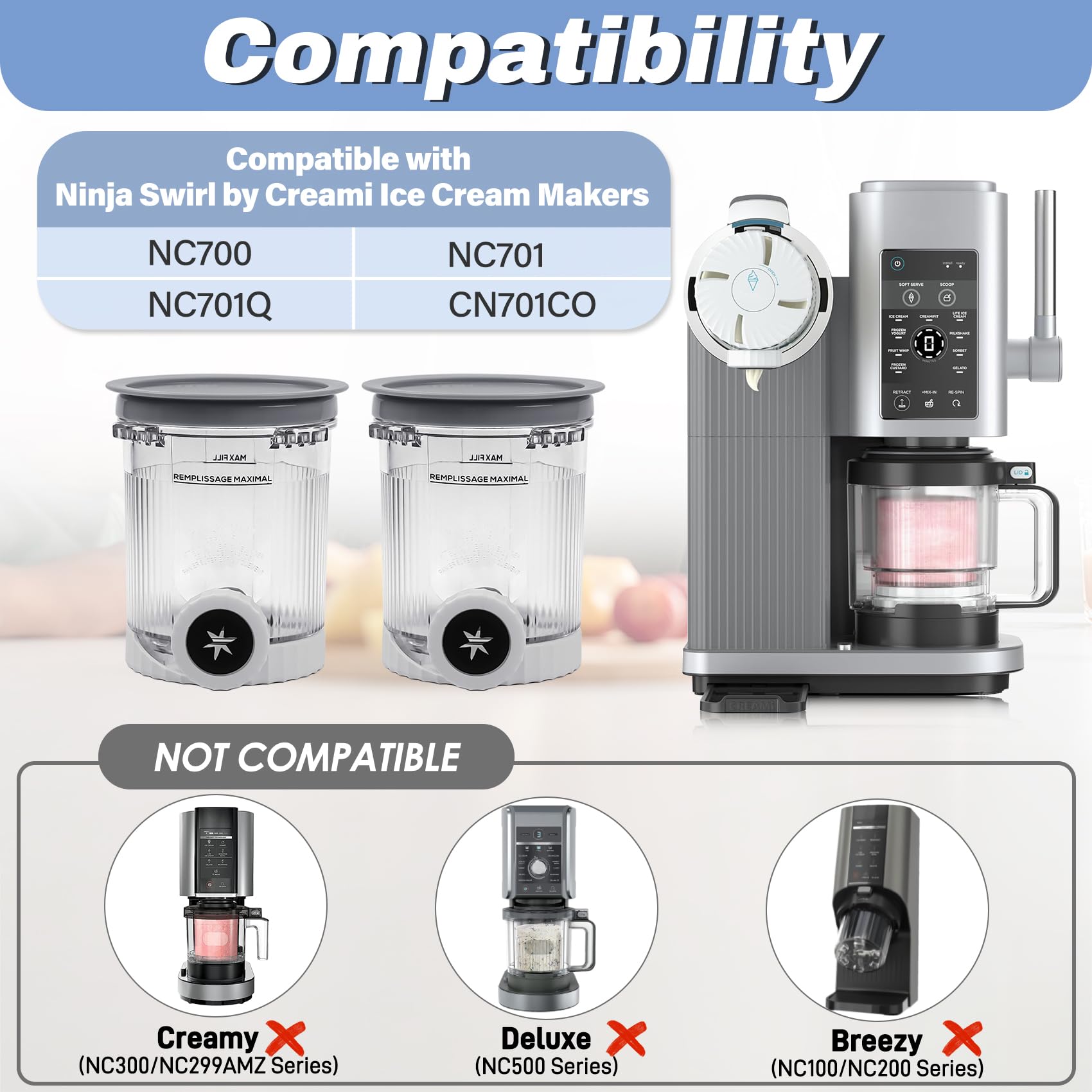 Tapas de repuesto Nanobaby para pintas de 16oz, cierre hermético y práctico.