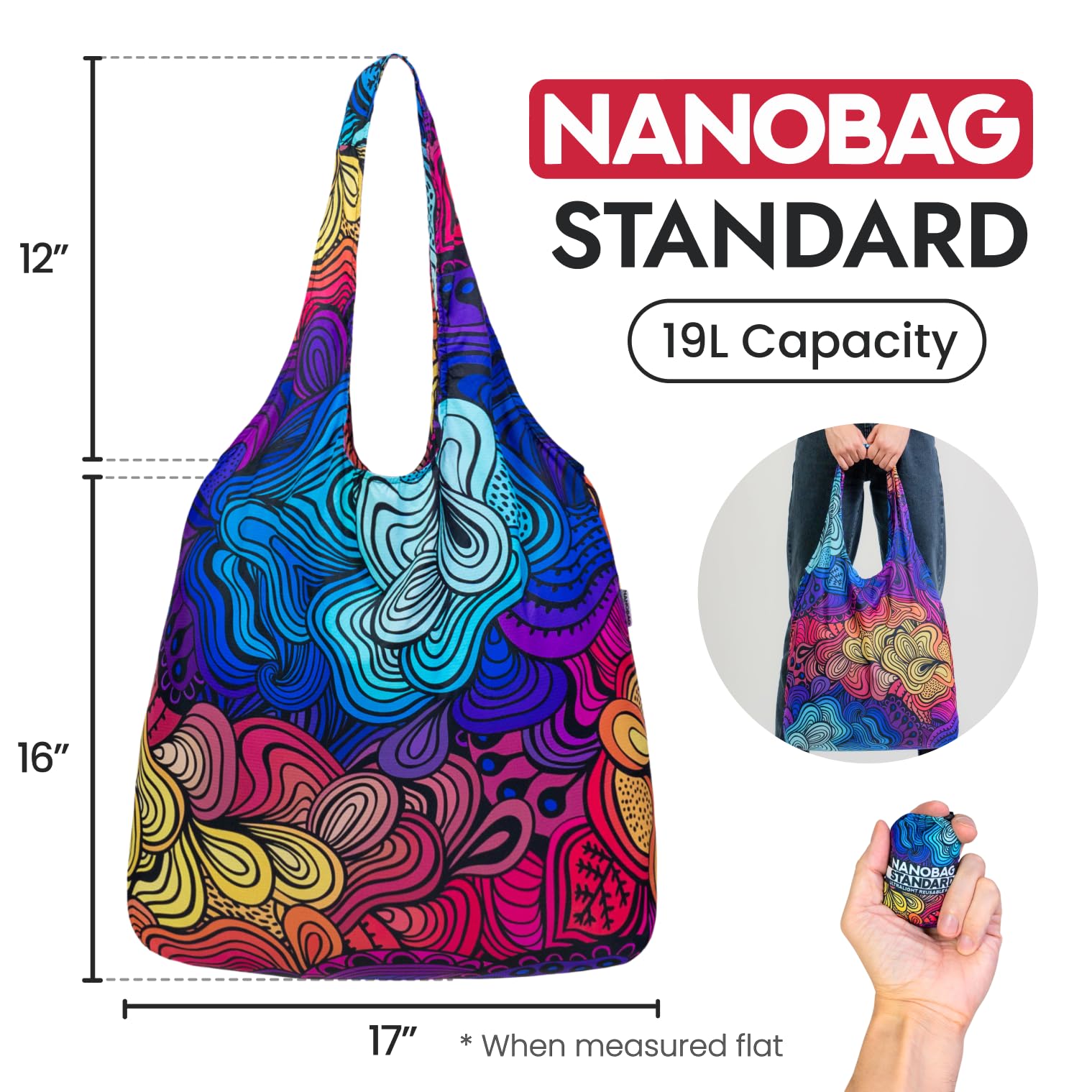 Nanobag plegado automático rápido, guardado sin esfuerzo.