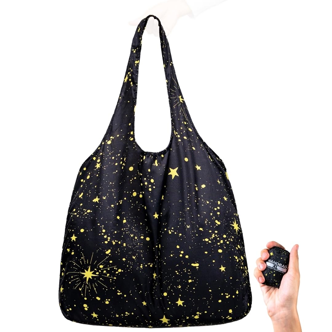 Nanobag XL Stars bolsa tote ultraligera plegable para viajes y compras diarias.