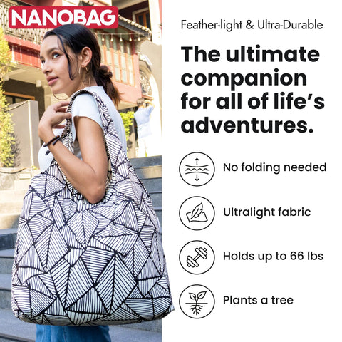 Uso diario con Nanobag XL, bolsa duradera para cada compra.