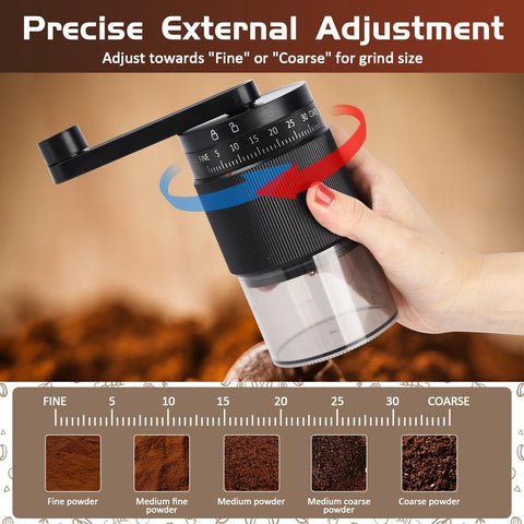 NANSPATH molinillo manual con ajuste externo preciso para cualquier molienda