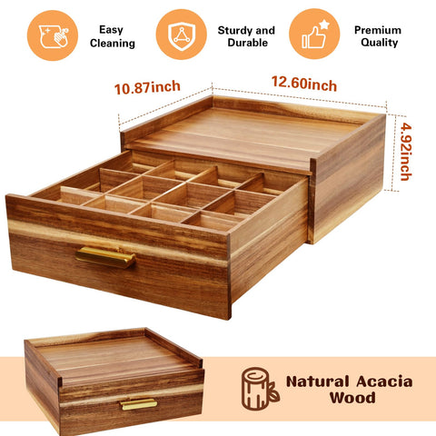 NANXITU diseño con 12 compartimentos para organizar tés y bolsitas.