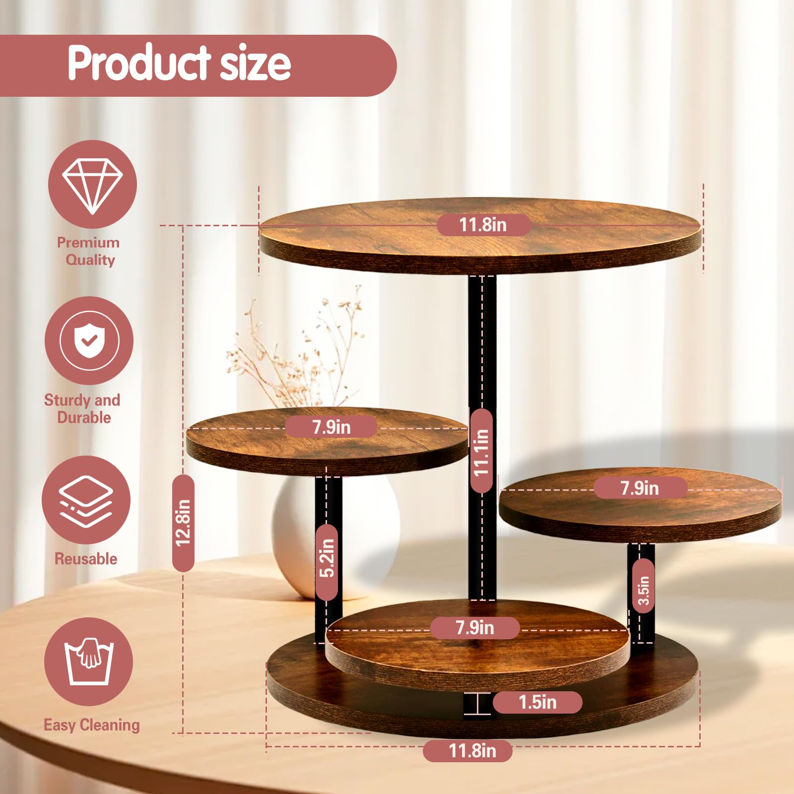 NANXITU madera resistente aporta base estable para postres.
