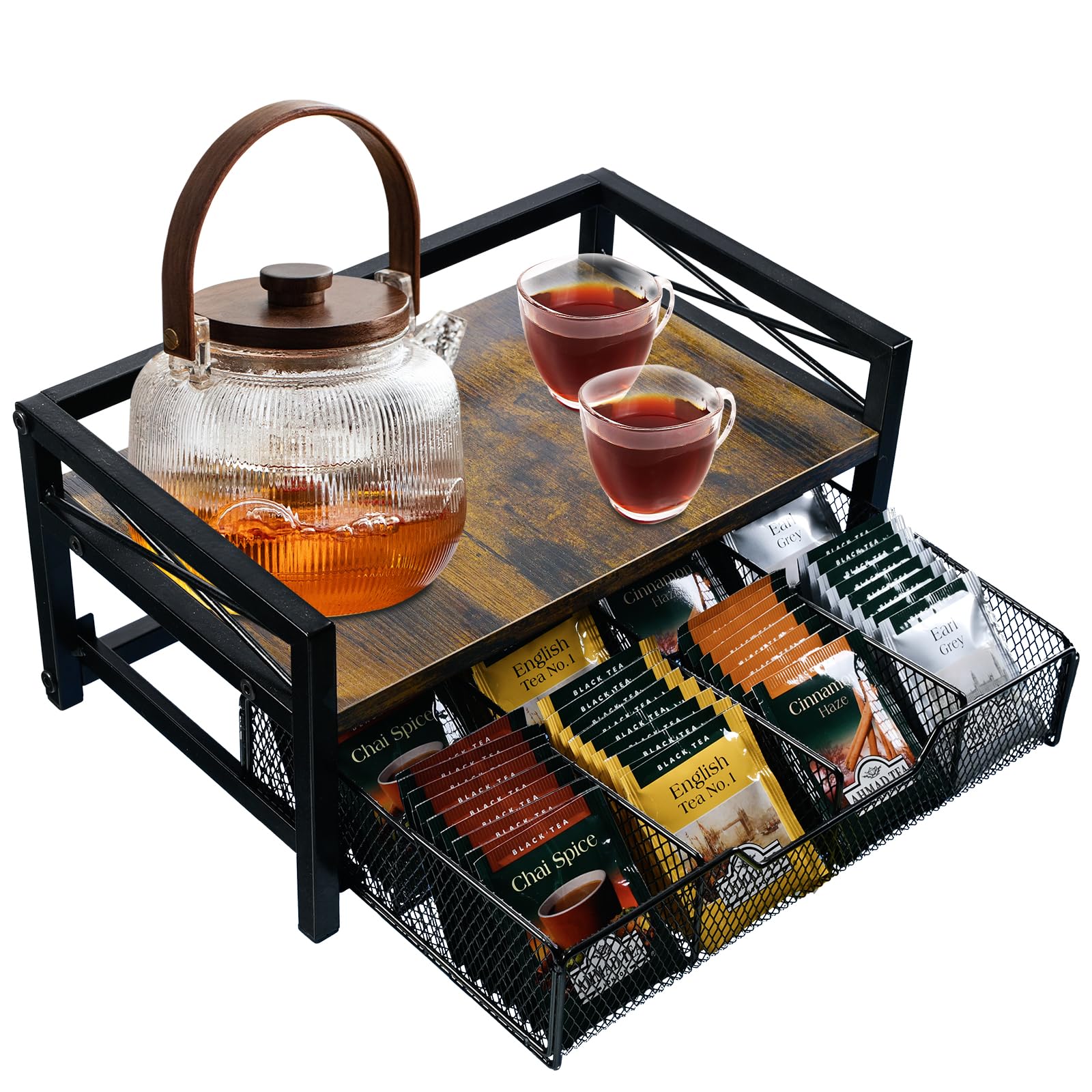 Organizador NANXITU para té con ocho compartimentos, ideal para ordenar bolsitas y accesorios.