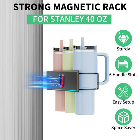 Porta tazas magnético Nardo Visgo con 6 ganchos para optimizar espacio en la cocina.