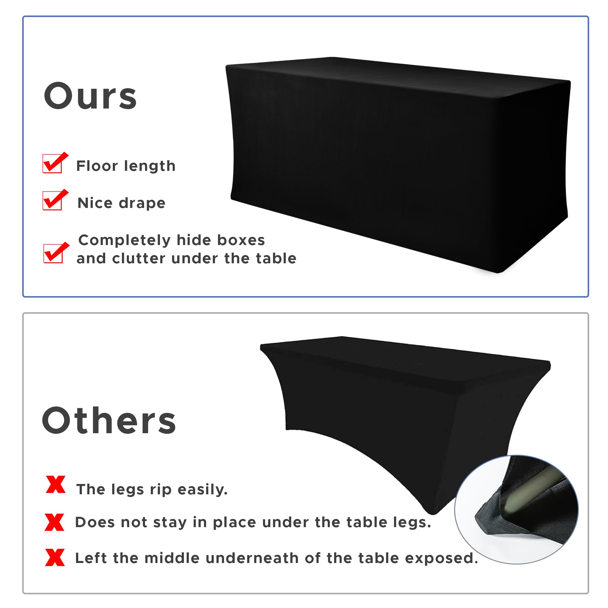 Nasitos cubres mesa para ferias negras con spandex