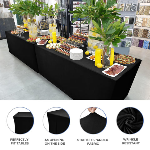 Nasitos cubres mesa para eventos negro spandex