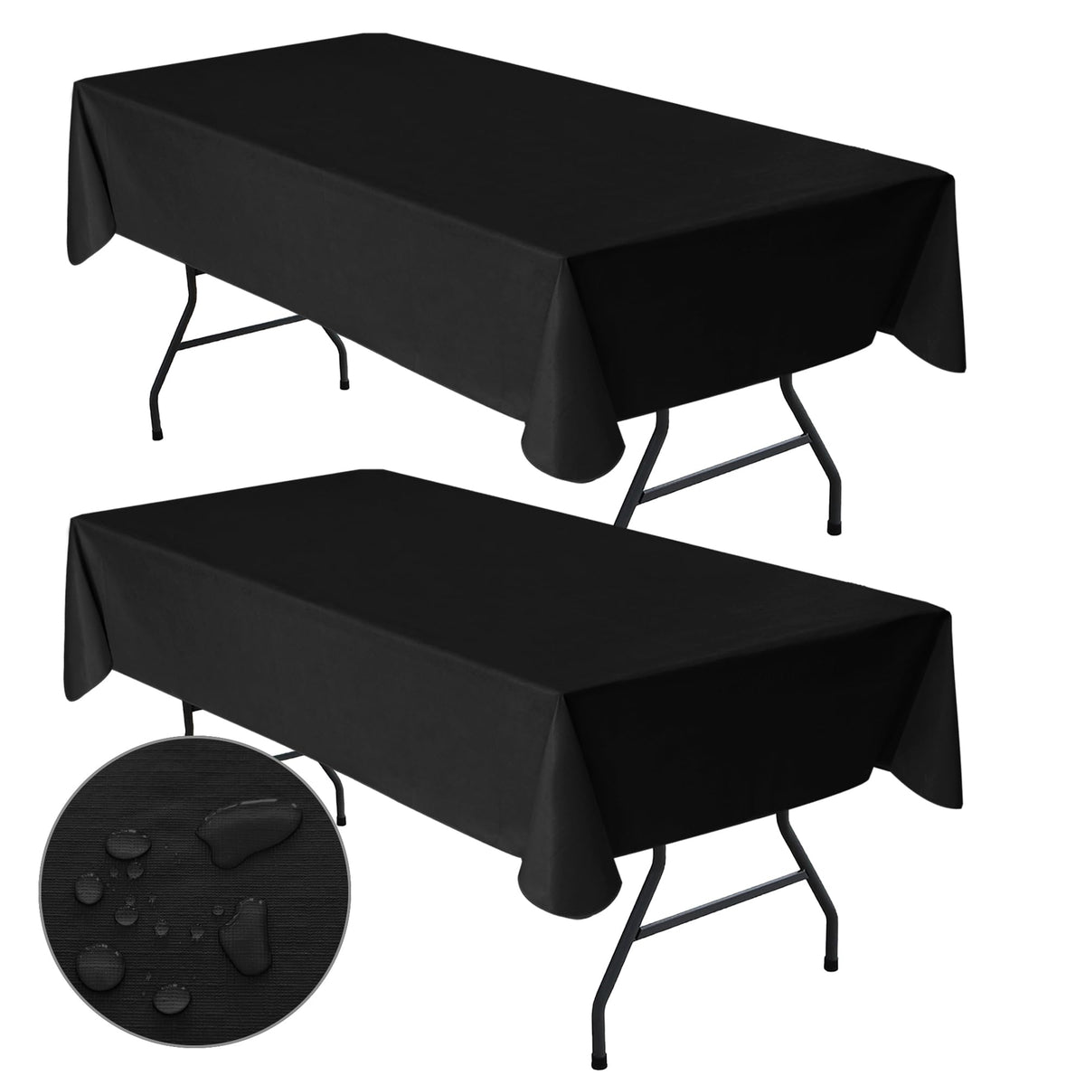 Mantel Nasitos 2 piezas negro 60x84 para banquetes.