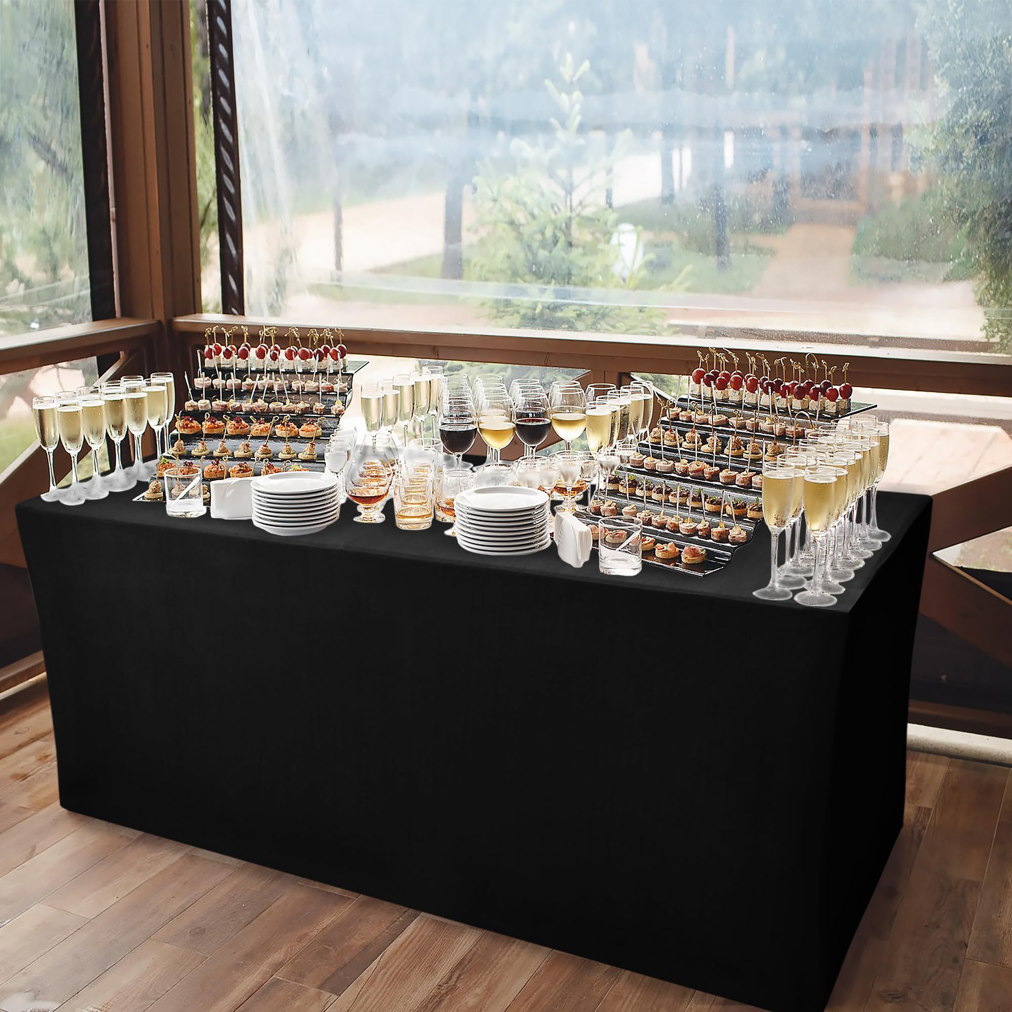 Nasitos mantel spandex rectangulares 72x30 negro resistente