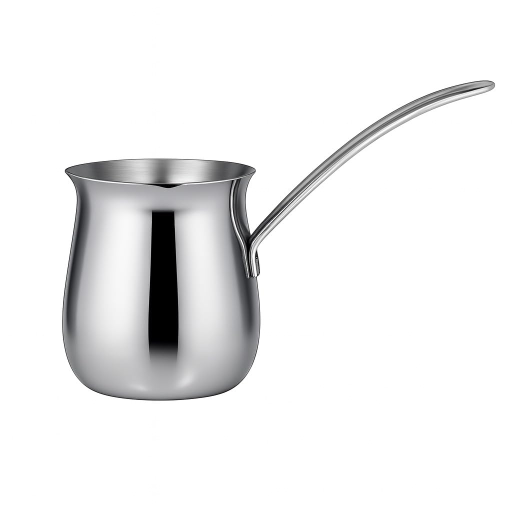 Natier olla cafetera turca en acero inoxidable 18-8, capacidad 600 ml para varias porciones.