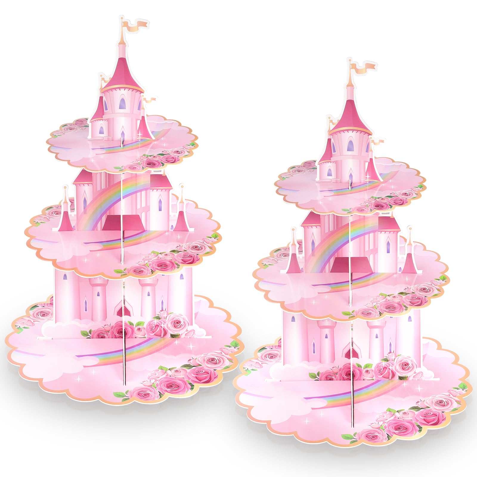 NatNarr portacupcakes castillo princesa tres niveles para fiestas temáticas
