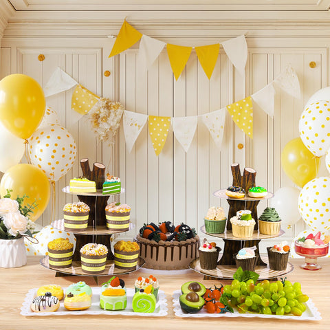 NatNarr escena-fiesta-safari-woodland ideal para servir cupcakes y galletas.