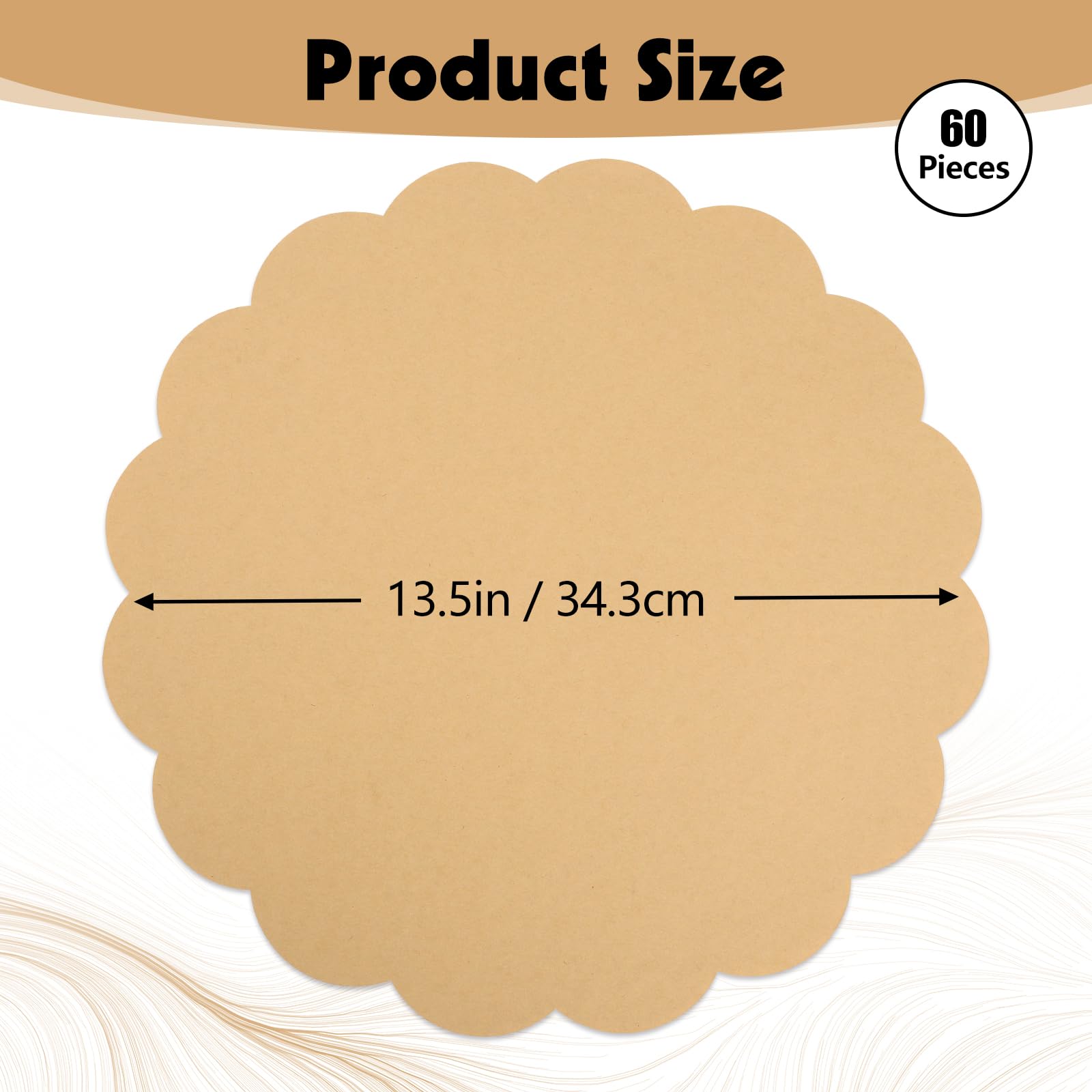 NatNarr manteles kraft con borde festoneado, detalle decorativo para mesas.