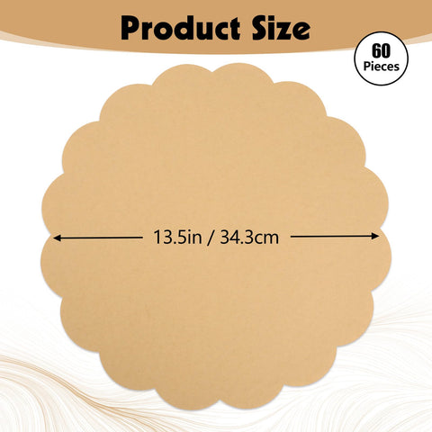 NatNarr manteles kraft con borde festoneado, detalle decorativo para mesas.